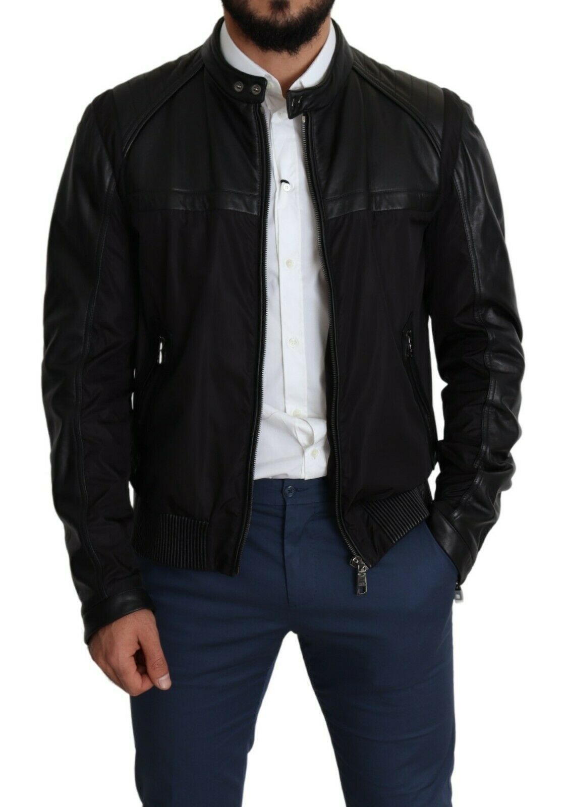 Dolce & Gabbana Black Nylon Full Zip Men Bomber Coat Jacket - Image 5
