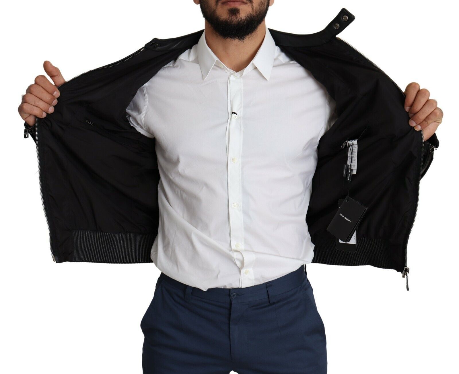 Dolce & Gabbana Black Nylon Full Zip Men Bomber Coat Jacket - Image 6