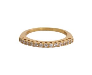 Nialaya Gold Authentic Womens Clear CZ Gold 925 Silver Ring