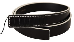 Costume National Black White Leather Fashion Waist  Belt