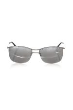 Frankie Morello Silver Metallic Fibre Men Sunglass