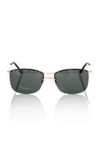 Frankie Morello Black Metallic Fibre Men Sunglasses