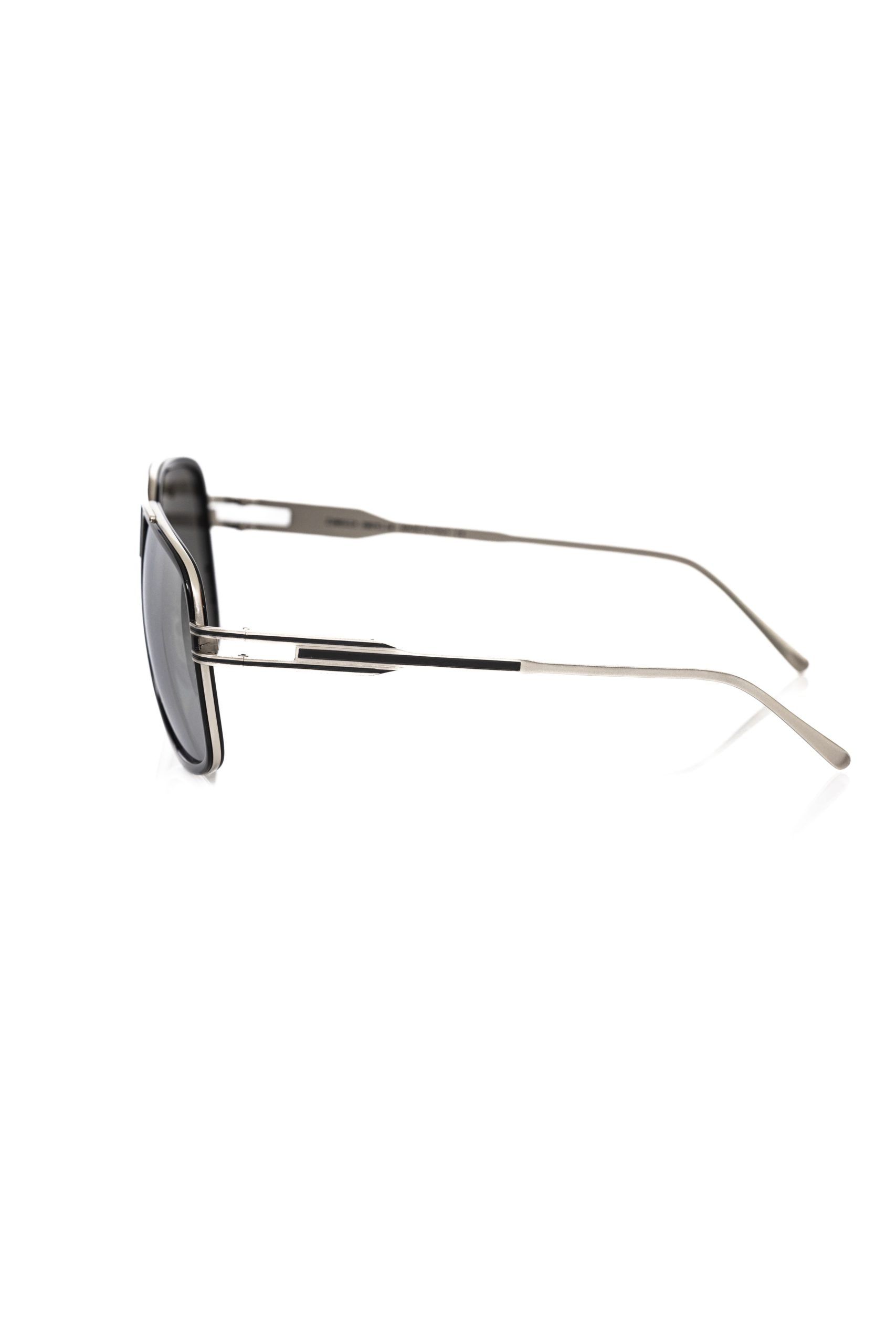 Frankie Morello Black Metallic Fiber Men Sunglass - Image 3