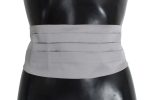 Dolce & Gabbana Gray Waist Belt Silk Cummerbund