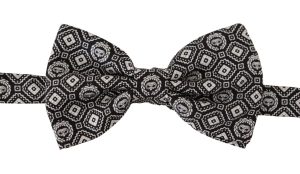 Dolce & Gabbana Black white 100% Silk Adjustable Neck Papillon Tie