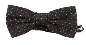 Dolce & Gabbana Gray Polka Dot 100% Silk Neck Papillon Tie