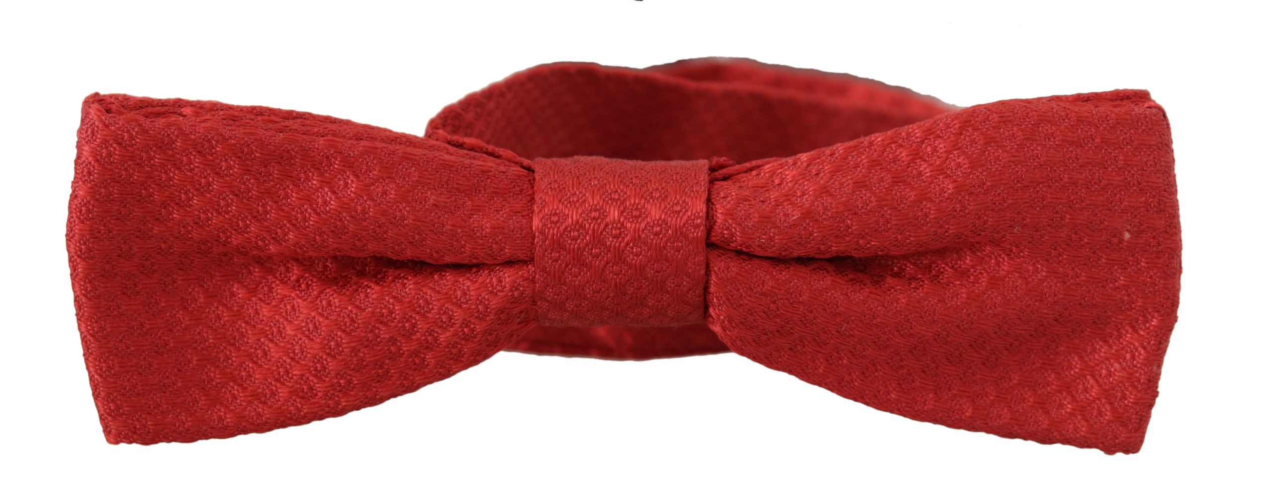 Dolce & Gabbana Red 100% Silk Adjustable Neck Papillon Tie - Image 3