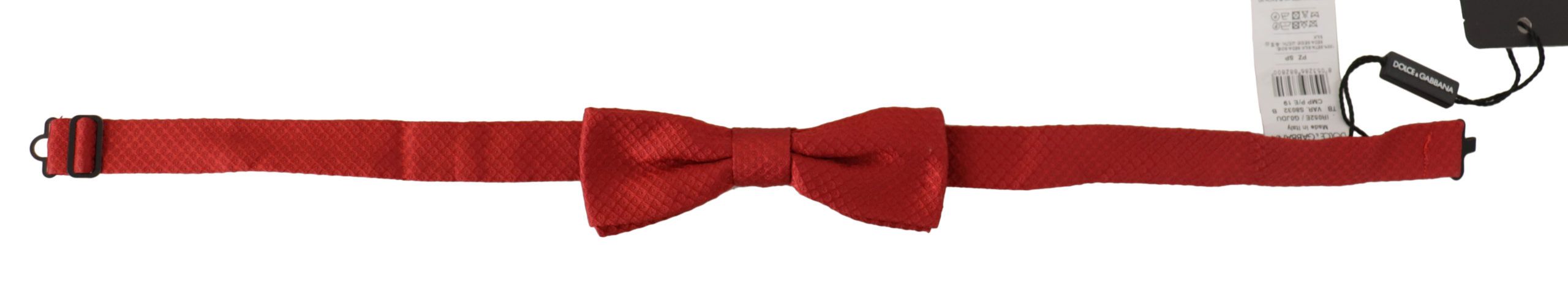 Dolce & Gabbana Red 100% Silk Adjustable Neck Papillon Tie - Image 2