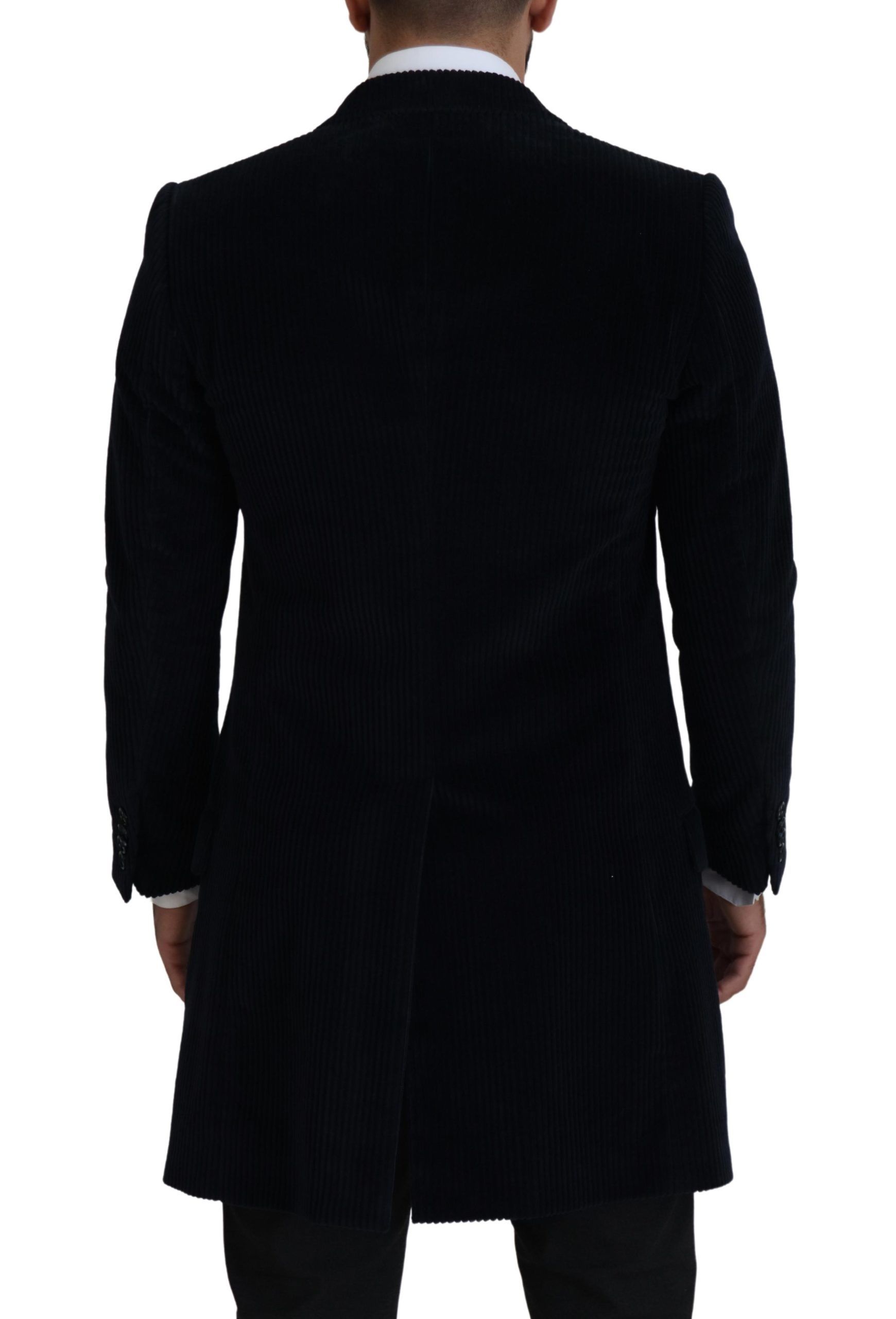 Dolce & Gabbana Black Cotton Cardigan Long Coat Men Jacket - Image 6