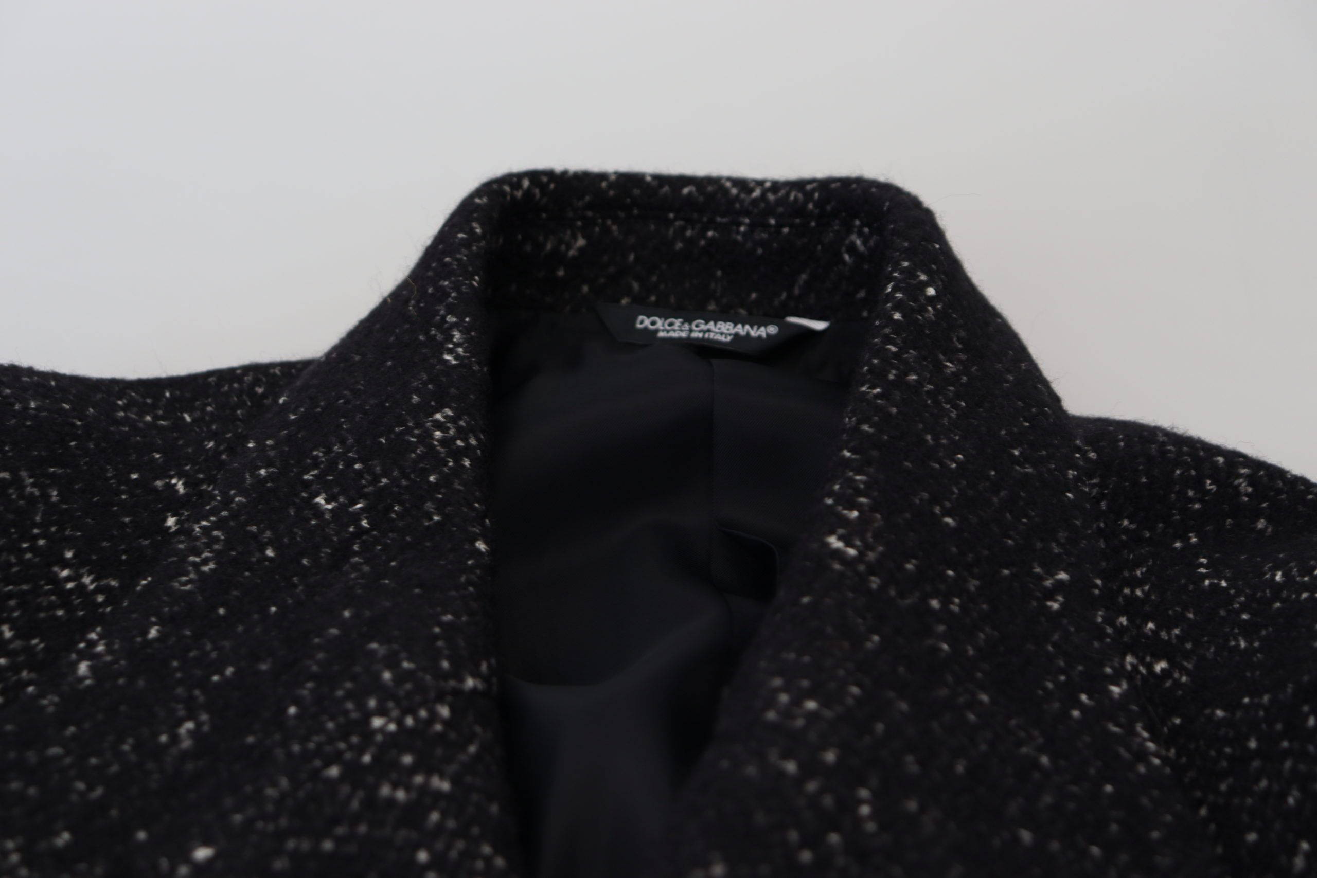 Dolce & Gabbana Black Wool Double Breasted Coat Men Jacket - Image 8