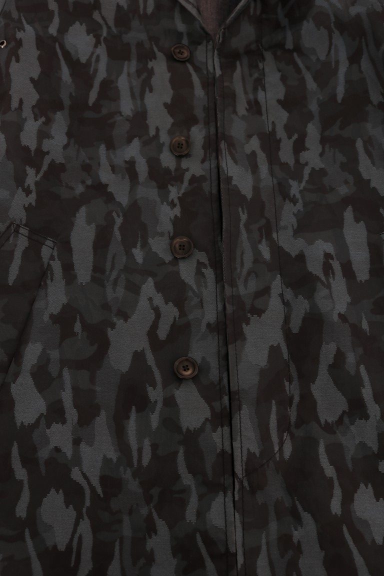 Dolce & Gabbana Blue Camouflage Trench Trench - Image 7