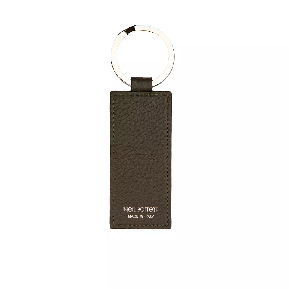 Neil Barrett Green Leather Men Keychain - Image 2