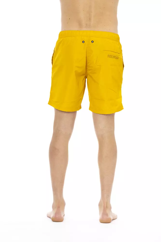 Bikkembergs Yellow Polyester Men Swim Short - Image 3