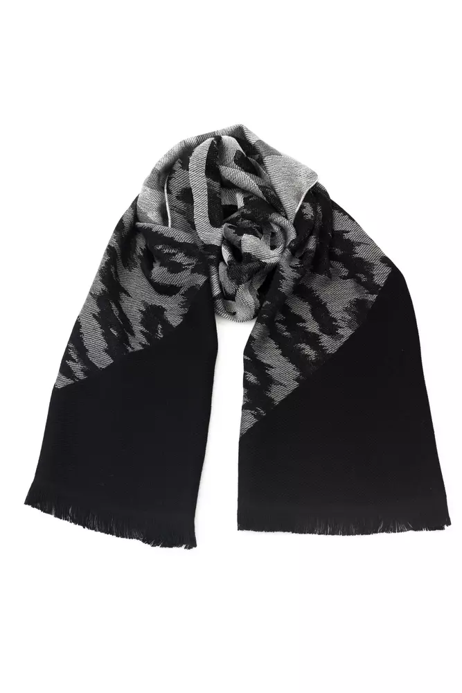 Cavalli Class Gray Wool Men Scarf - Image 3