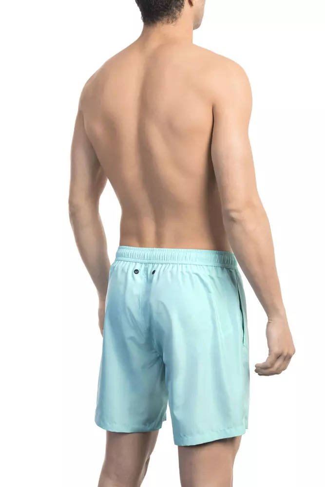 Bikkembergs Light Blue Polyester Men Swim Short - Image 2