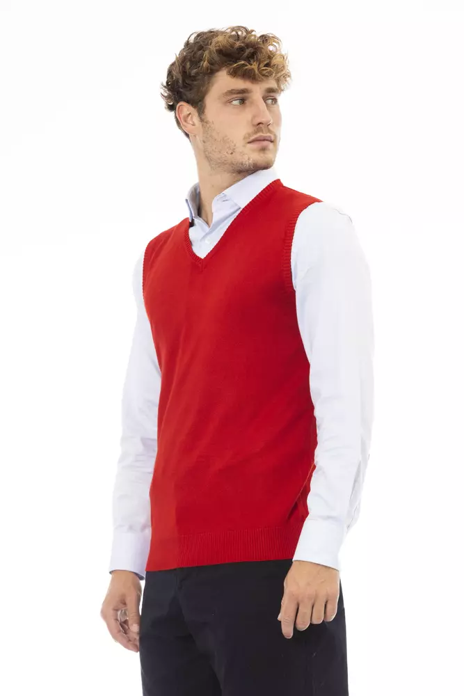 Alpha Studio Red Viscose Men Jacket - Image 2