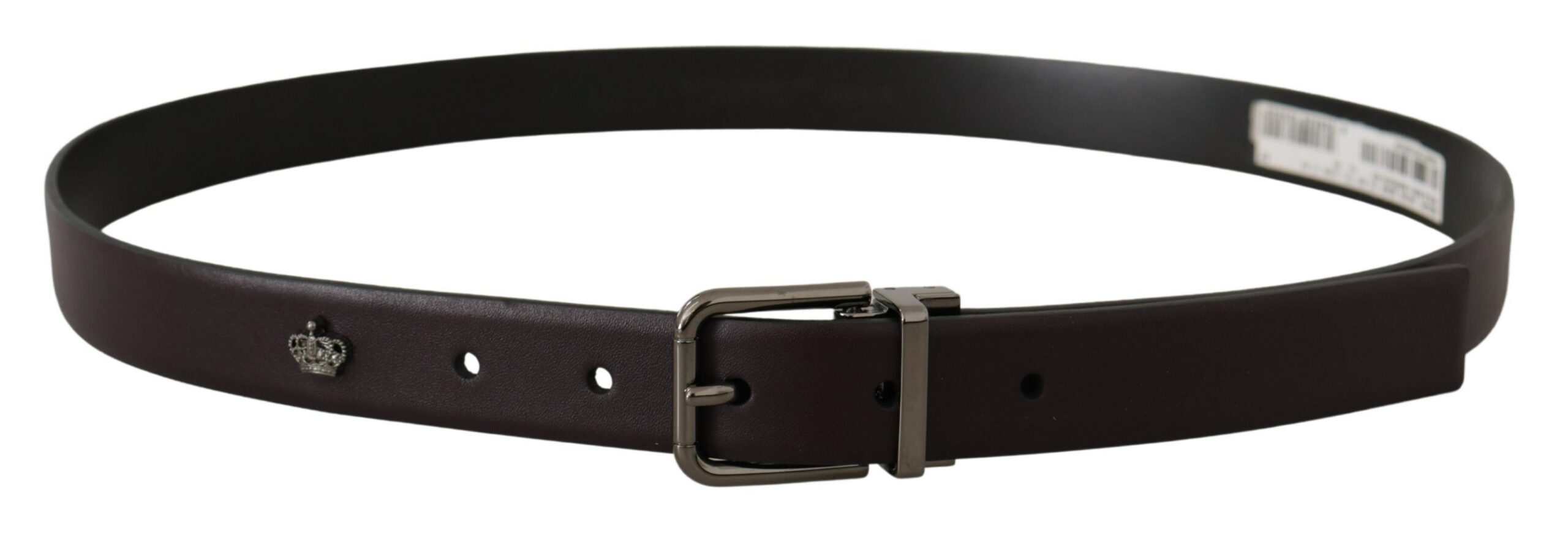 Dolce & Gabbana Dark Purple Leather Box Borchia Metal Buckle Belt - Image 3