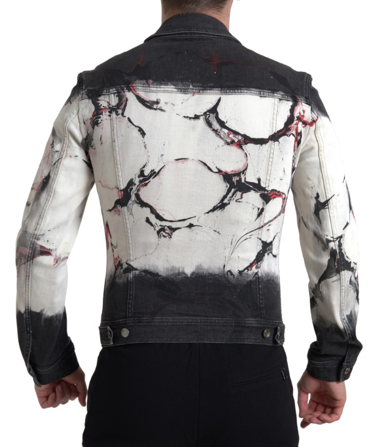 Dolce & Gabbana Multicolor Cotton Collared Denim Jacket - Image 6