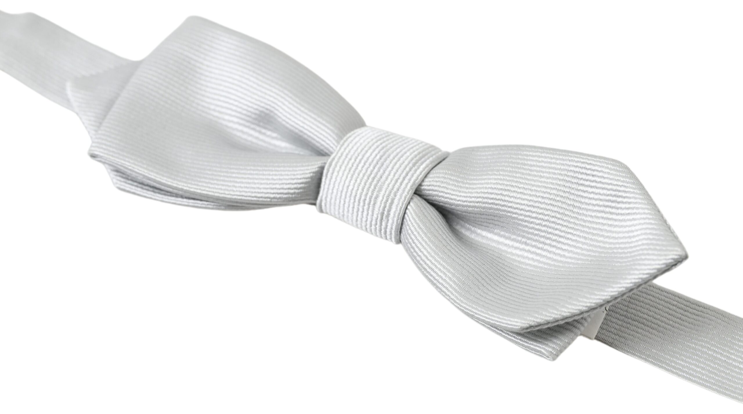 Dolce & Gabbana Gray Silk Adjustable Men Neck Papillon Bow Tie - Image 2