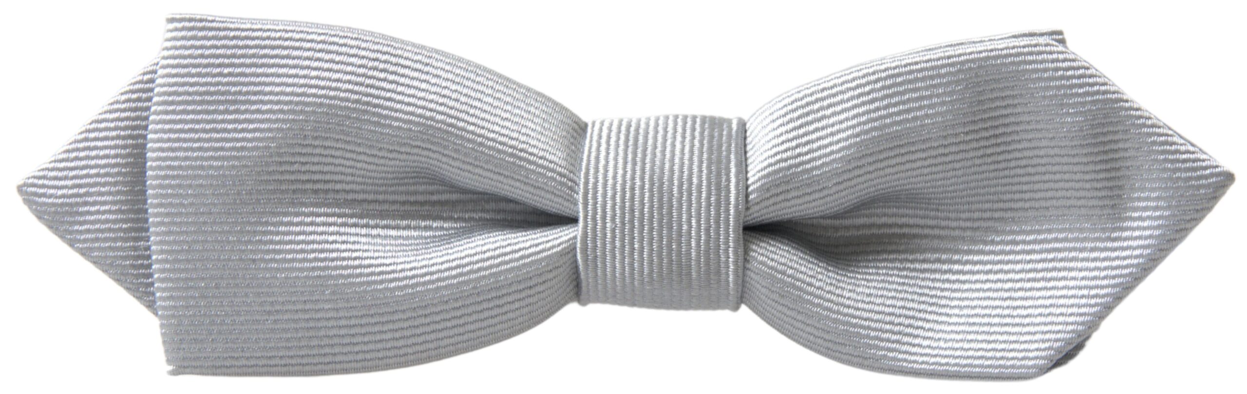 Dolce & Gabbana Gray Silk Adjustable Men Neck Papillon Bow Tie - Image 3