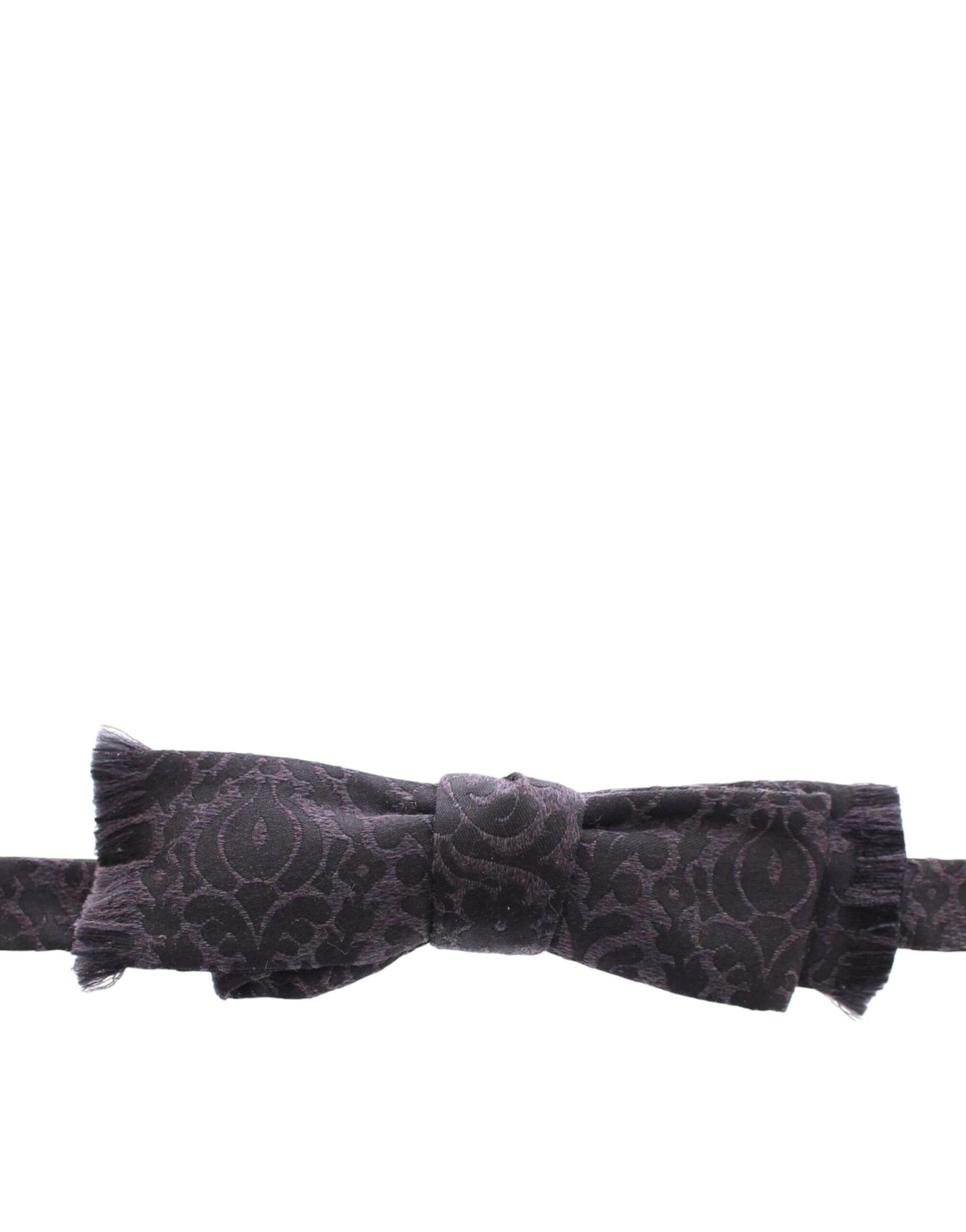 Dolce & Gabbana Gray Black Wool Bow Tie - Image 2