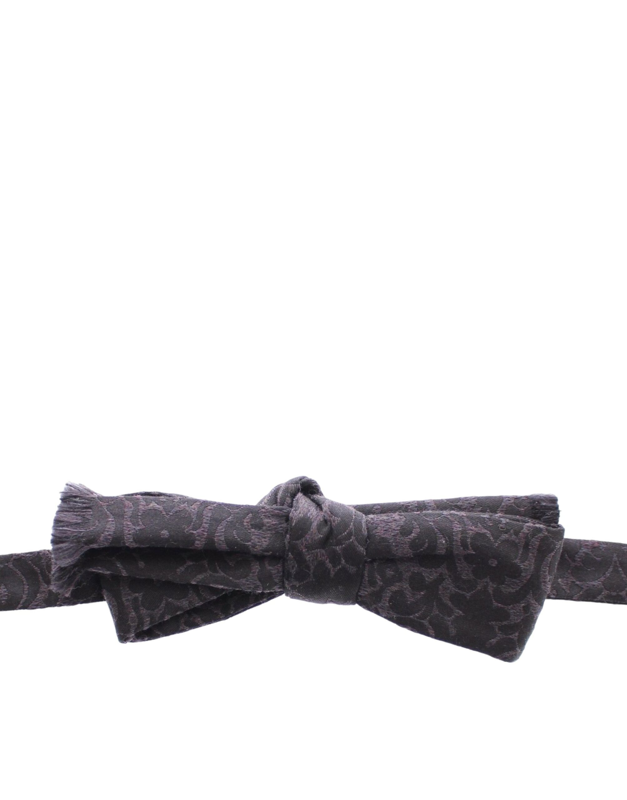 Dolce & Gabbana Gray Black Wool Bow Tie - Image 3