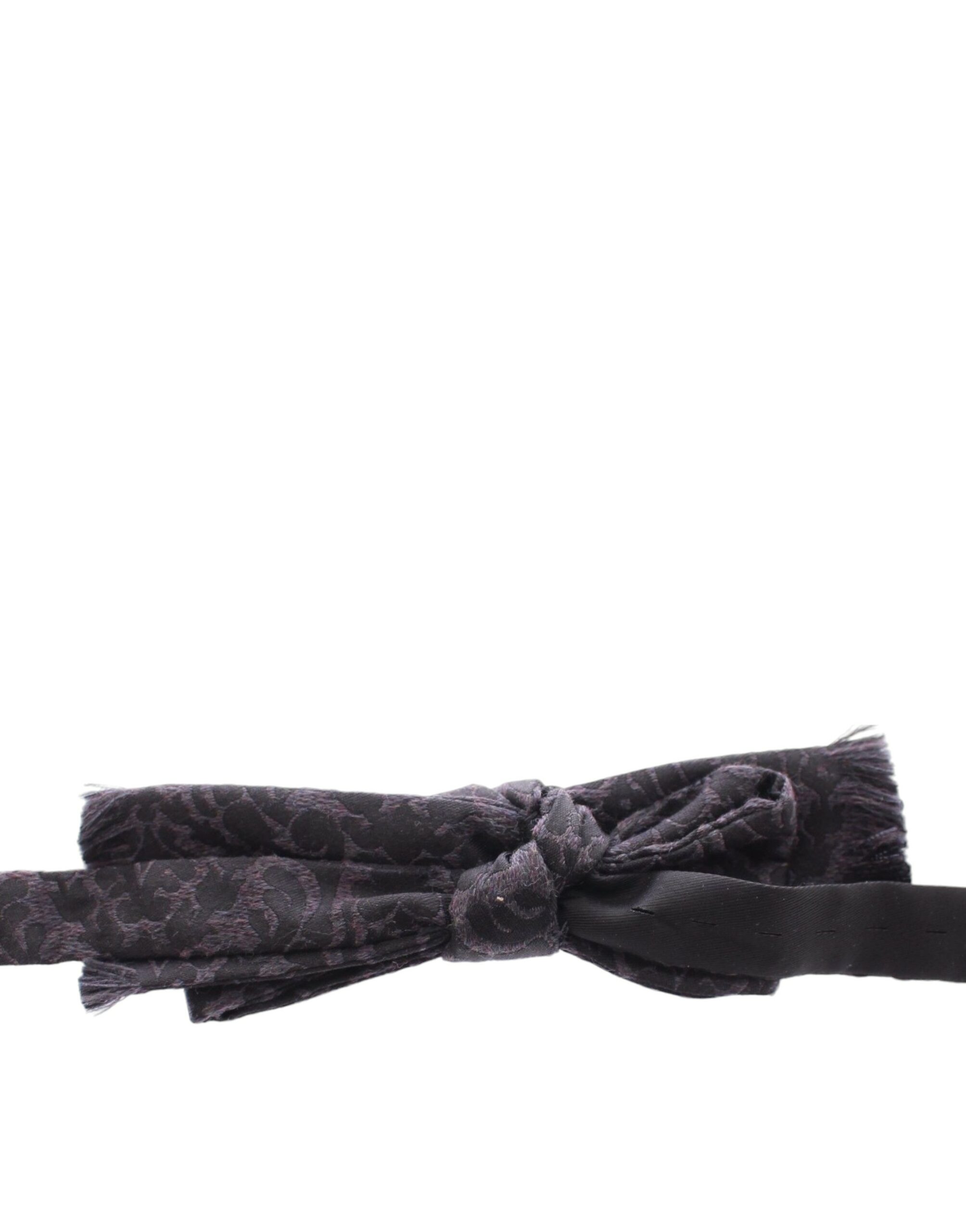 Dolce & Gabbana Gray Black Wool Bow Tie - Image 5