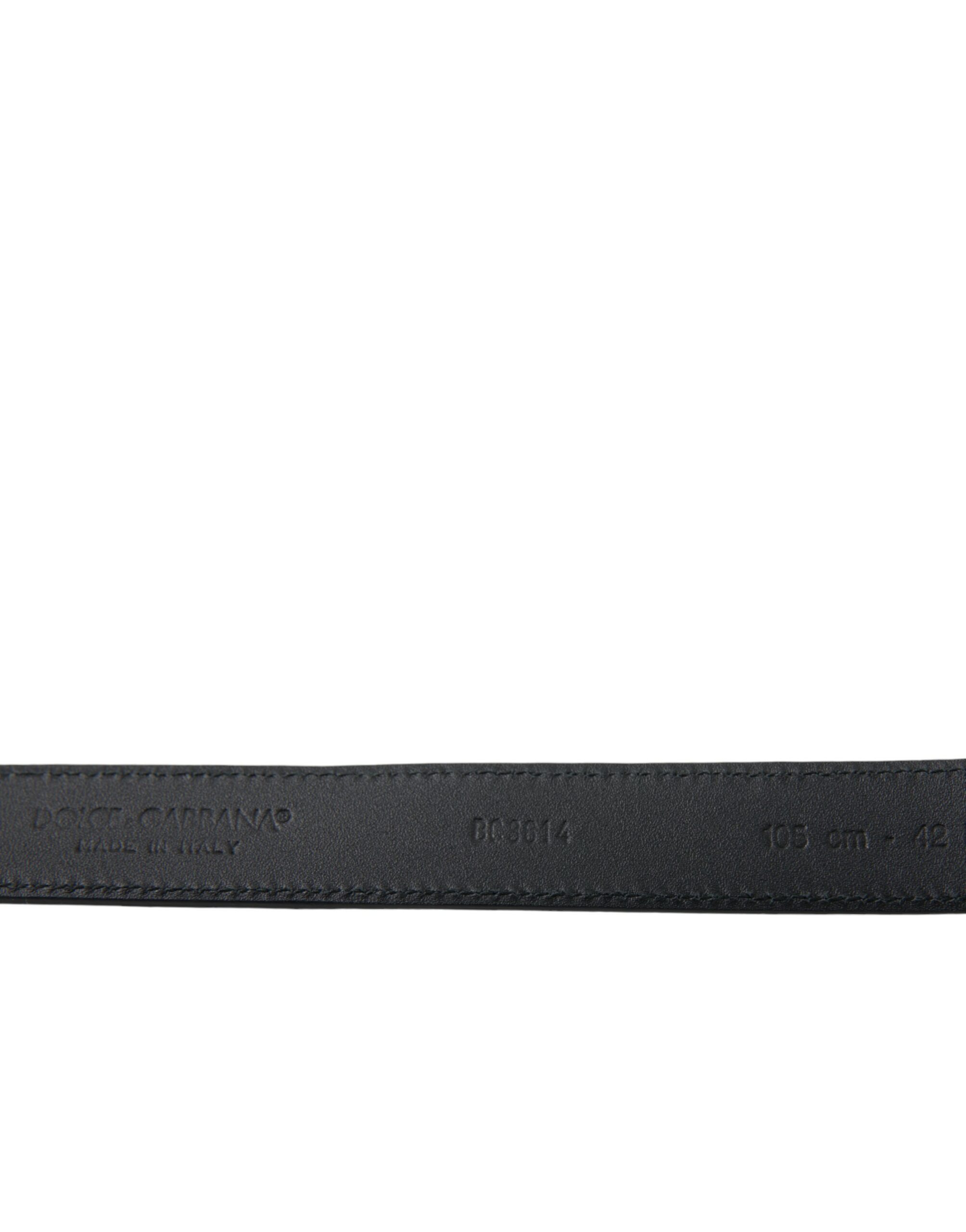 Dolce & Gabbana Blue Suede Leather Gold Metal Buckle Belt - Image 4