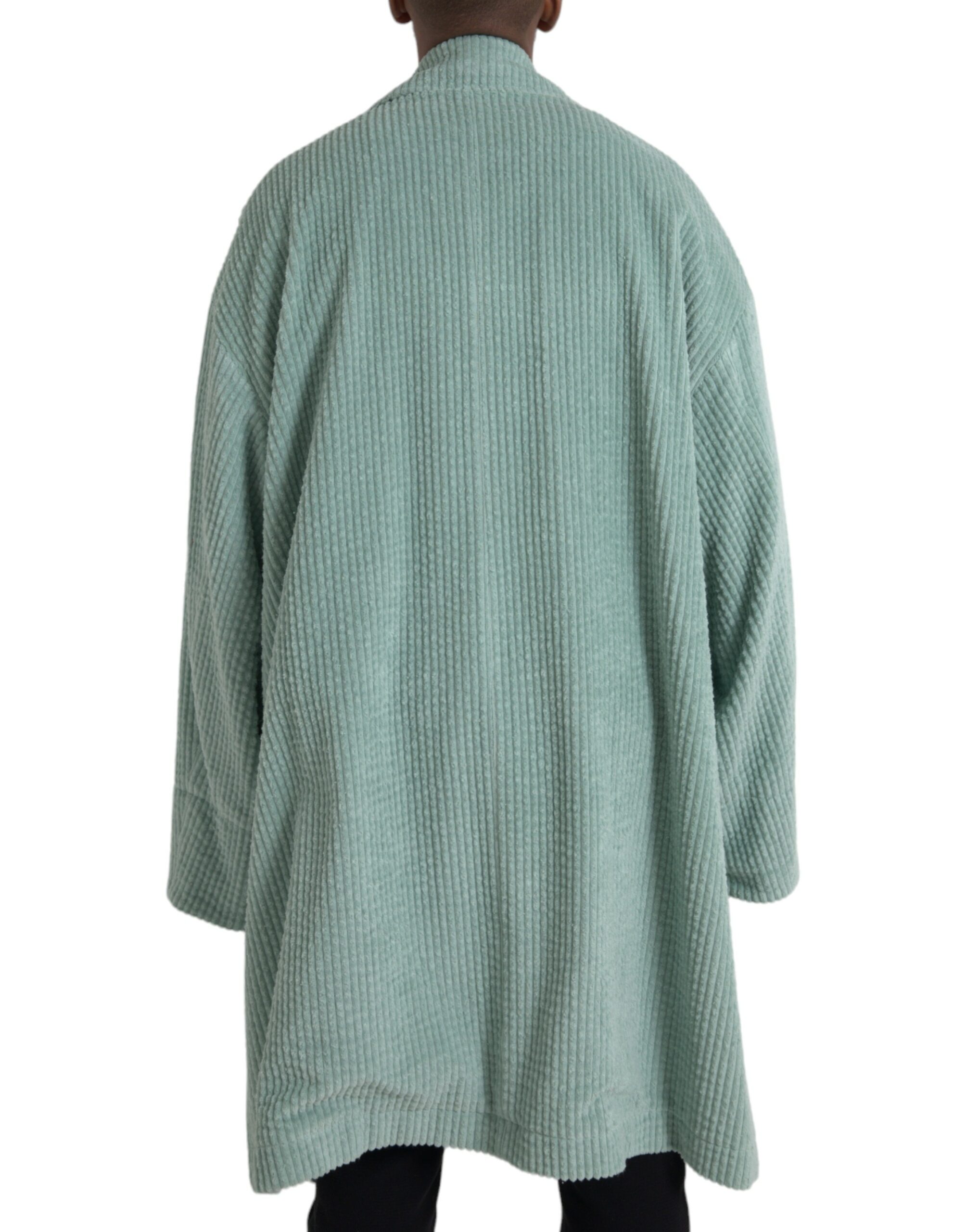 Dolce & Gabbana Blue Double Breasted Corduroy Cotton Jacket - Image 3