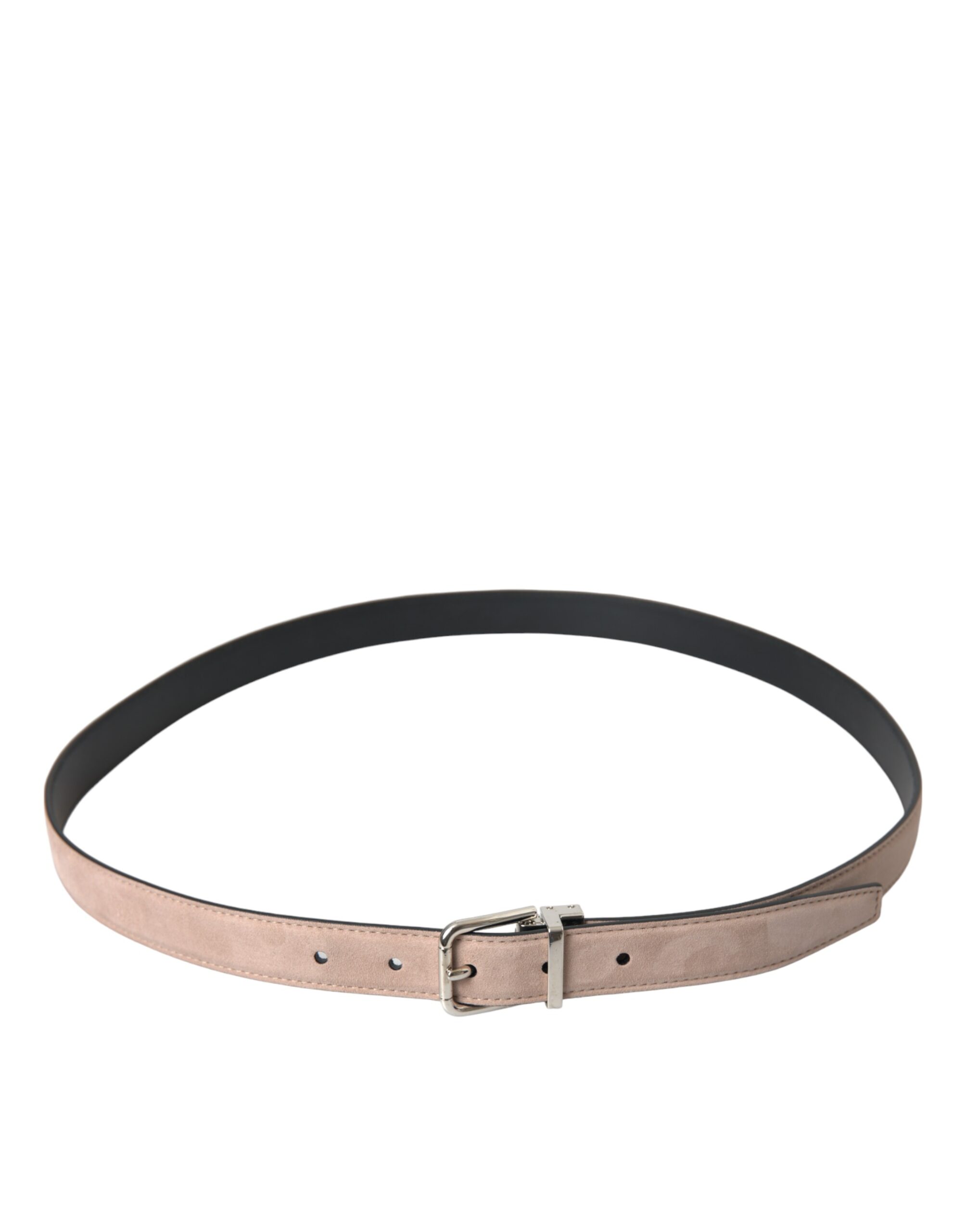 Dolce & Gabbana Beige Suede Leather Silver Buckle Belt Men - Image 2