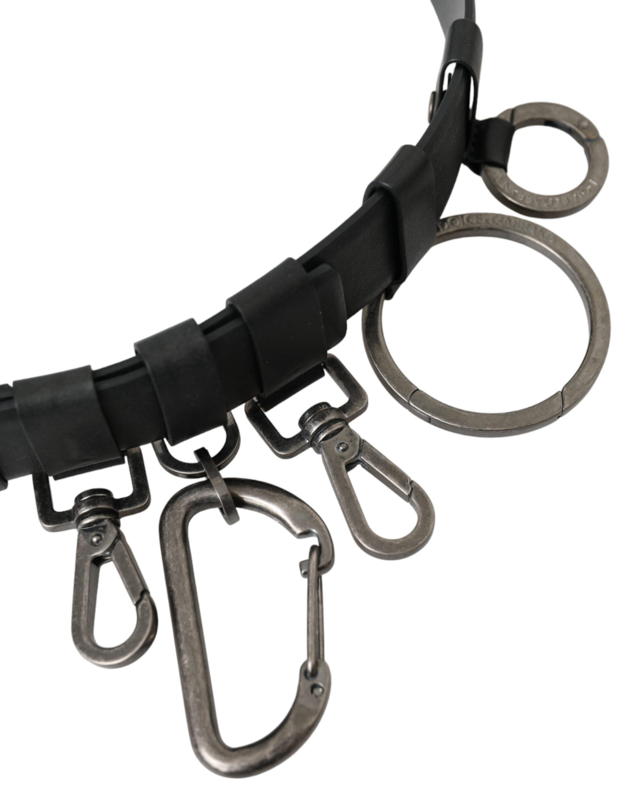 Dolce & Gabbana Black Calf Leather Silver Metal Buckle Belt - Image 3