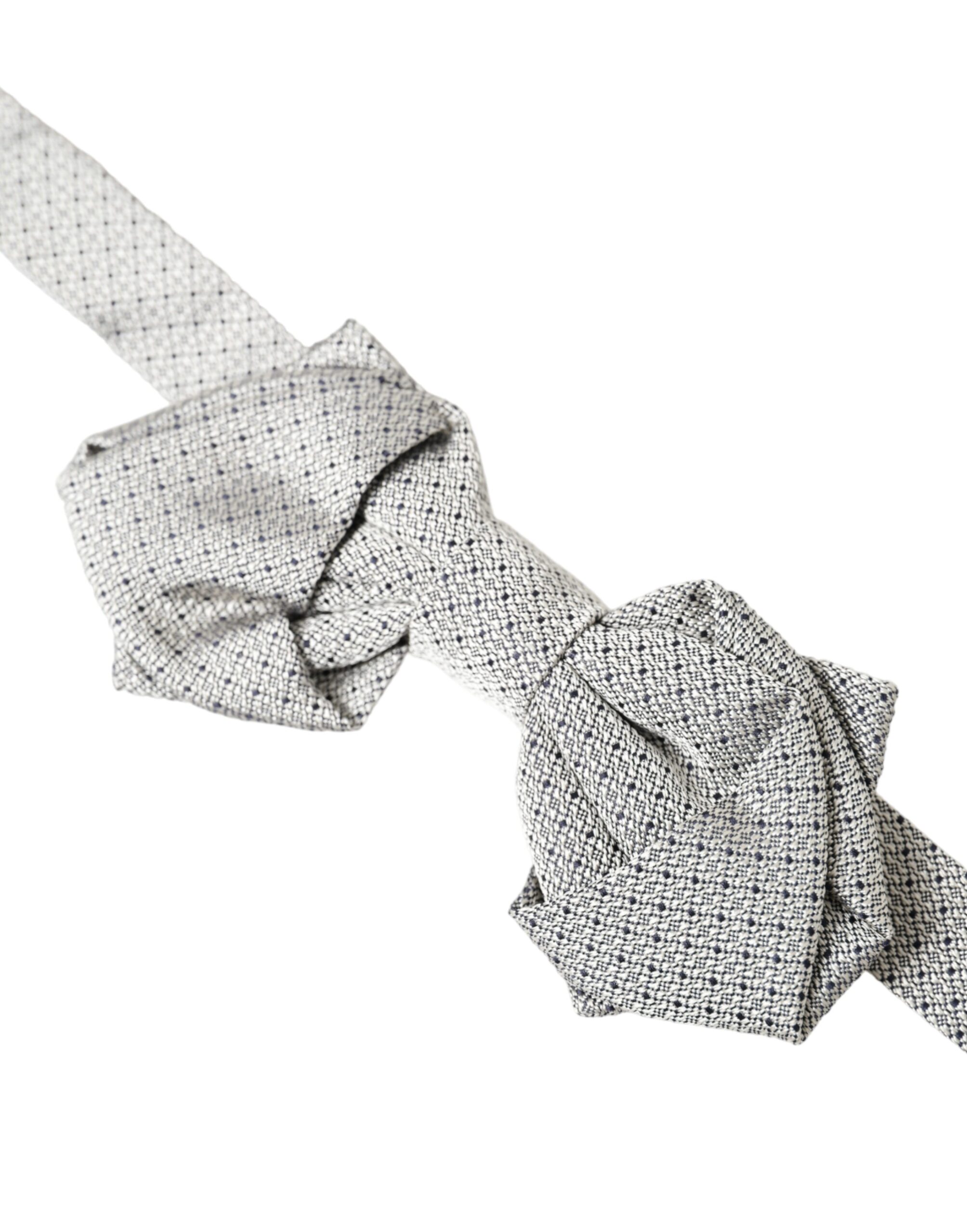 Dolce & Gabbana Gray Silk Adjustable Neck Men Bow Tie - Image 3