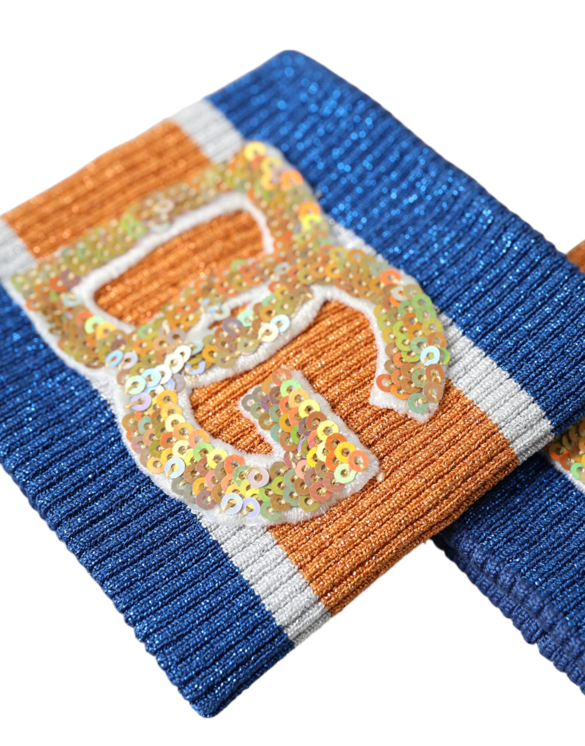 Dolce & Gabbana Multicolor Logo Sequin Viscose Wristband - Image 5
