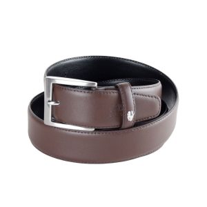 Cavalli Class Brown Leather Calfskin Belt