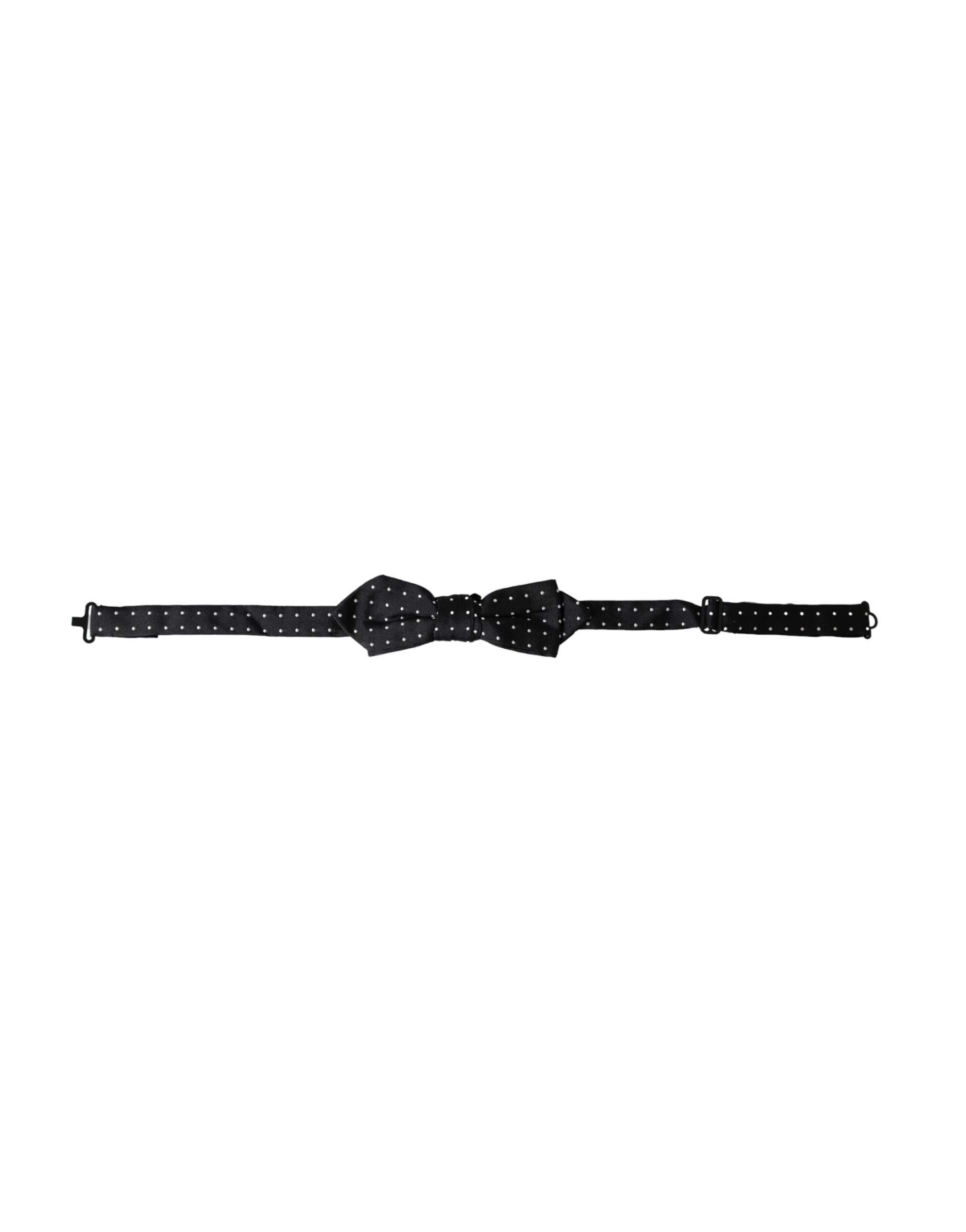 Dolce & Gabbana Black Silk Polka Dot Adjustable Neck Men Papillon Bow Tie - Image 2