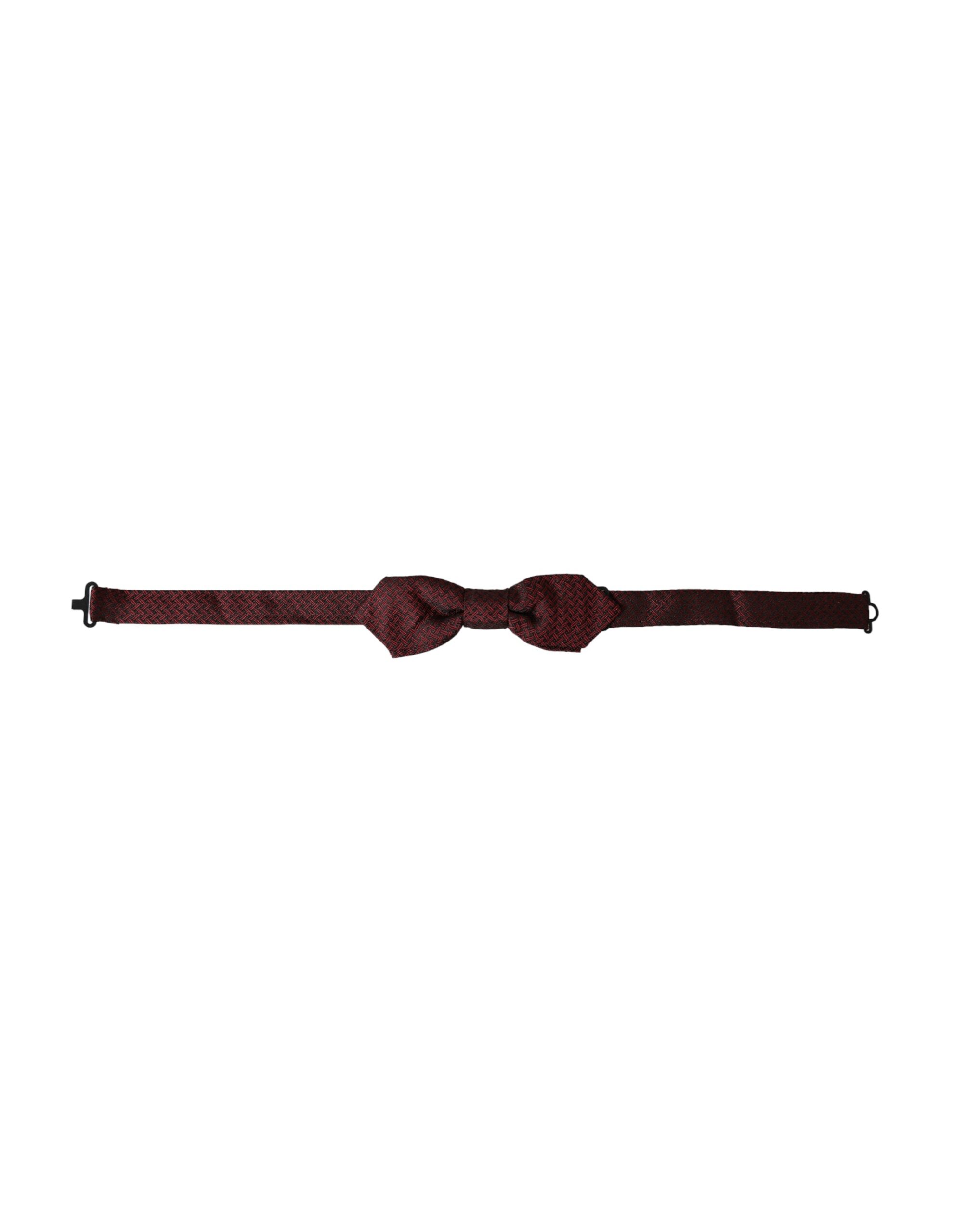 Dolce & Gabbana Red Silk Fantasy Adjustable Neck Men Bow Tie - Image 2