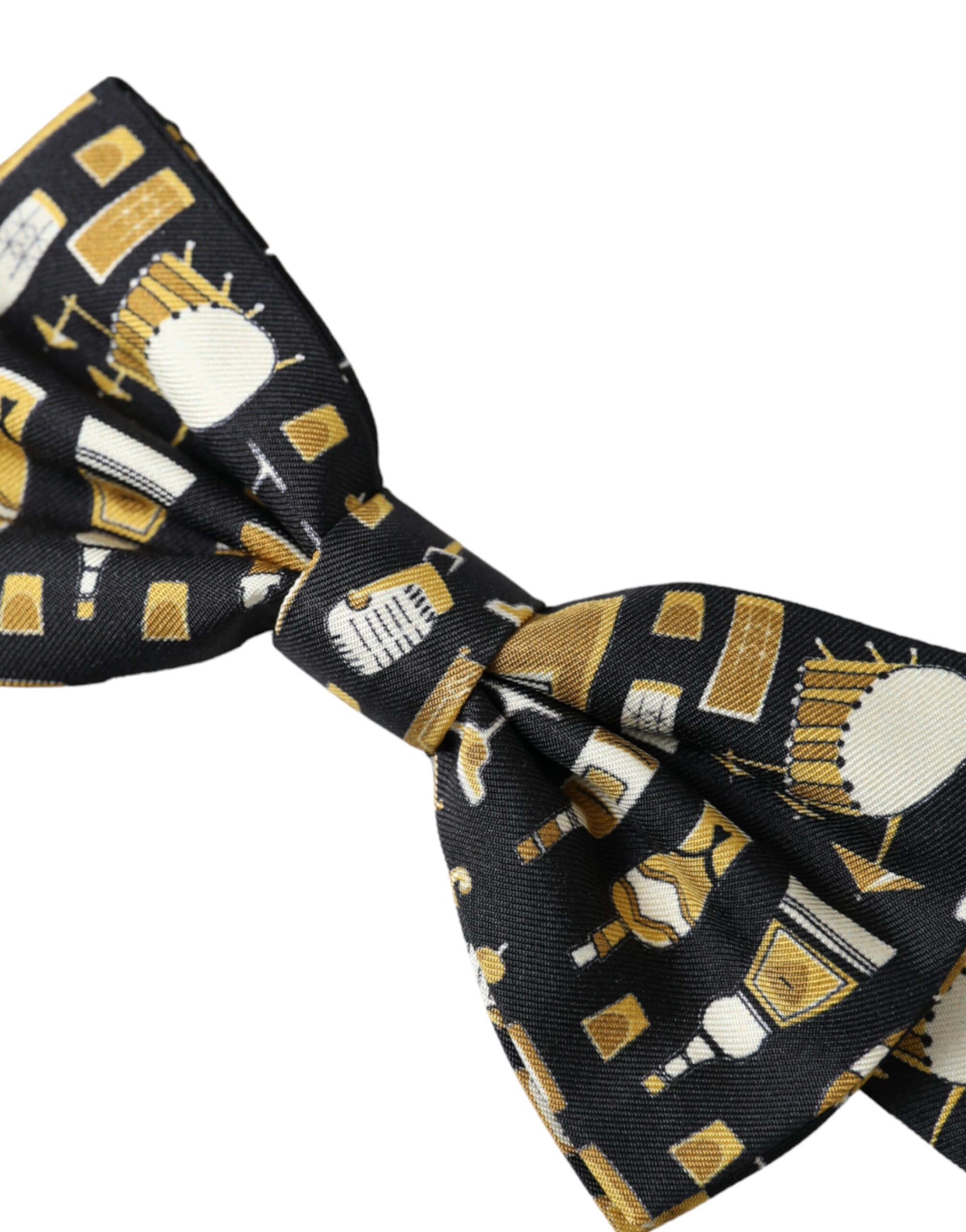 Dolce & Gabbana Black Silk Cocktail Adjustable Neck Men Bow Tie - Image 3