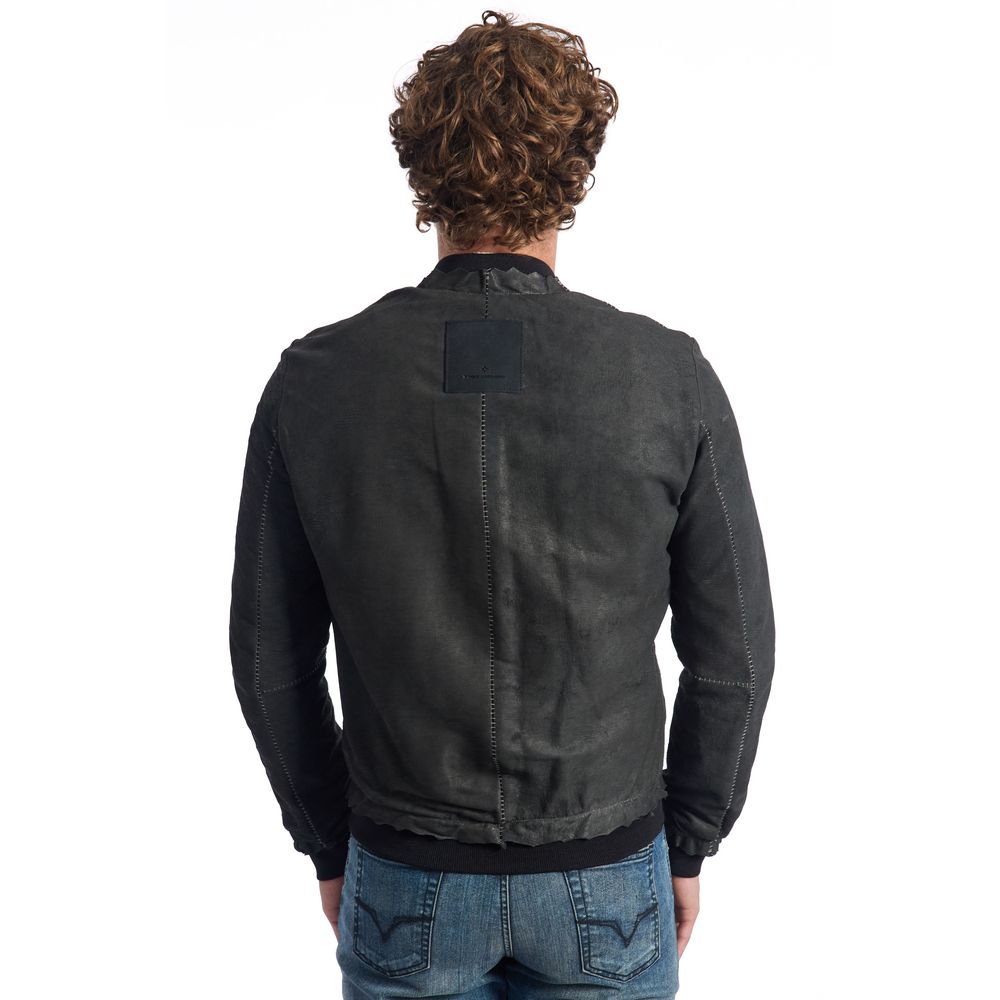 Roberto Pepe Luxury Gray Lambskin Men Jacket - Image 3