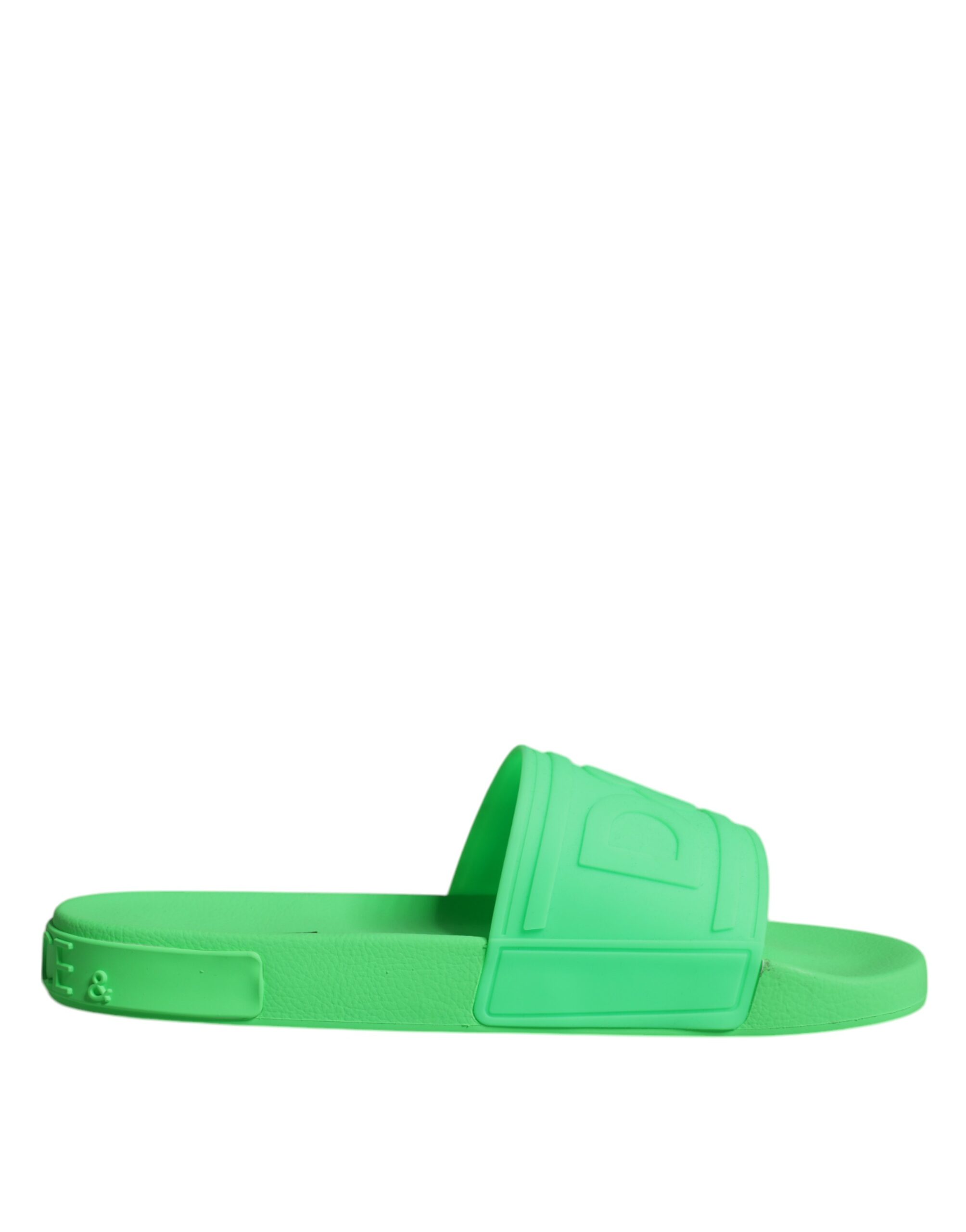 Dolce & Gabbana Green Leather Slides Sandals Beachwear Shoes - Image 7