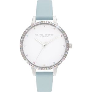 Olivia Burton Blue Artificial Leather Dress Watch