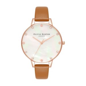 Olivia Burton Brown Artificial Leather Dress Watch