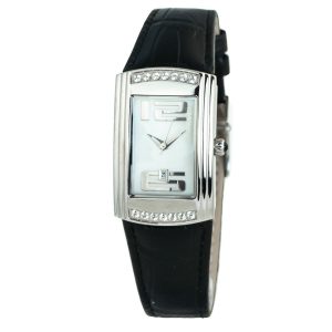 Chronotech Black Leather Dress Watch