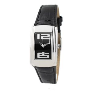 Chronotech Black Leather Dress Watch