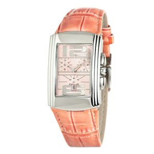 Chronotech Multicolor Leather Dress Watch