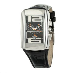 Chronotech Black Leather Dress Watch