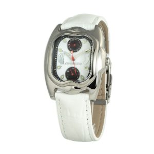 Chronotech White Leather Dress Watch
