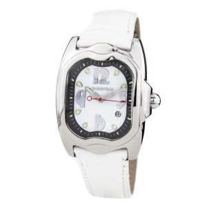 Chronotech White Leather Dress Watch