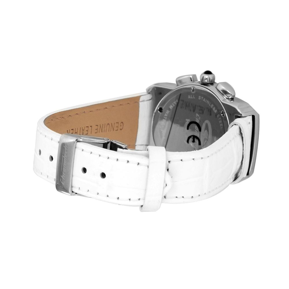 Chronotech White Leather Dress Watch - Image 2