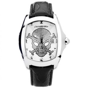 Chronotech Black Leather Dress Watch