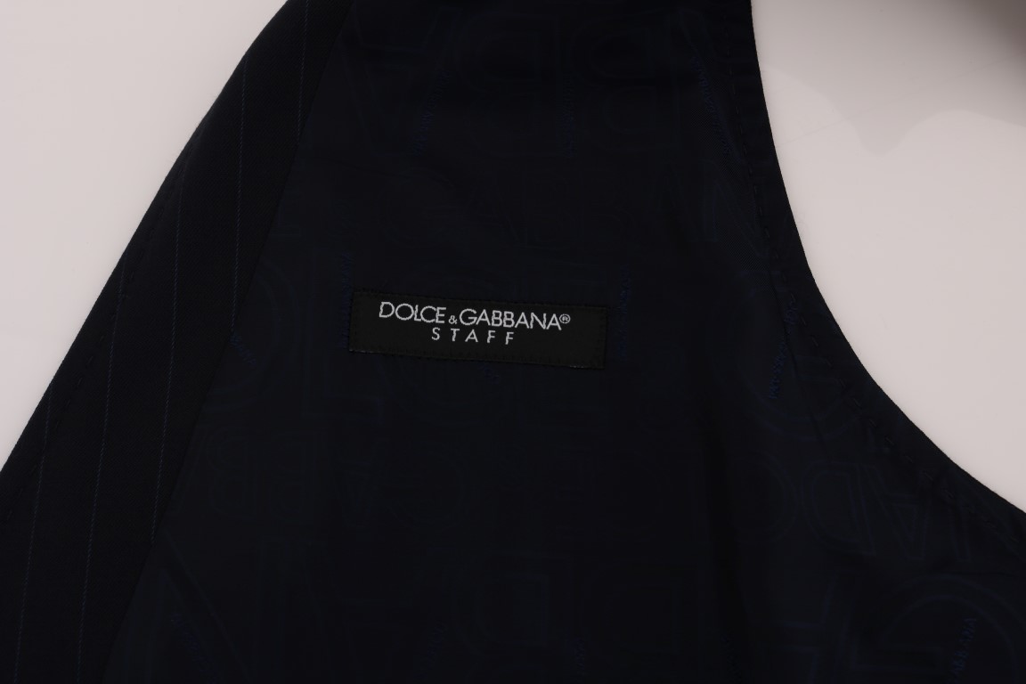 Dolce & Gabbana Blue STAFF Wool Stretch Vest - Image 6